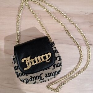 Juicy Couture Black and Gold Chain Crossbody Bag
